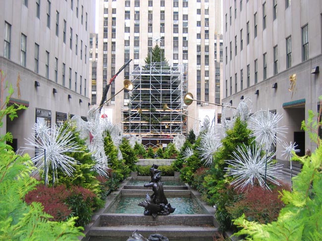 The Rockefeller Center Christmas Tree scaffolding comes down